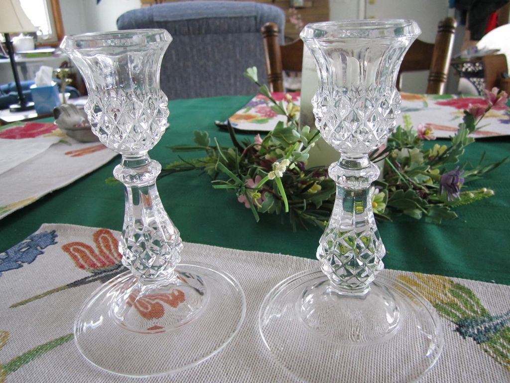 CRYSTAL Candle Holders, Elegant L' Champs, Crystal, BEAUTIFUL CRYSTAL Candle Holders, Elegant L' Champs, Crystal, BEAUTIFUL