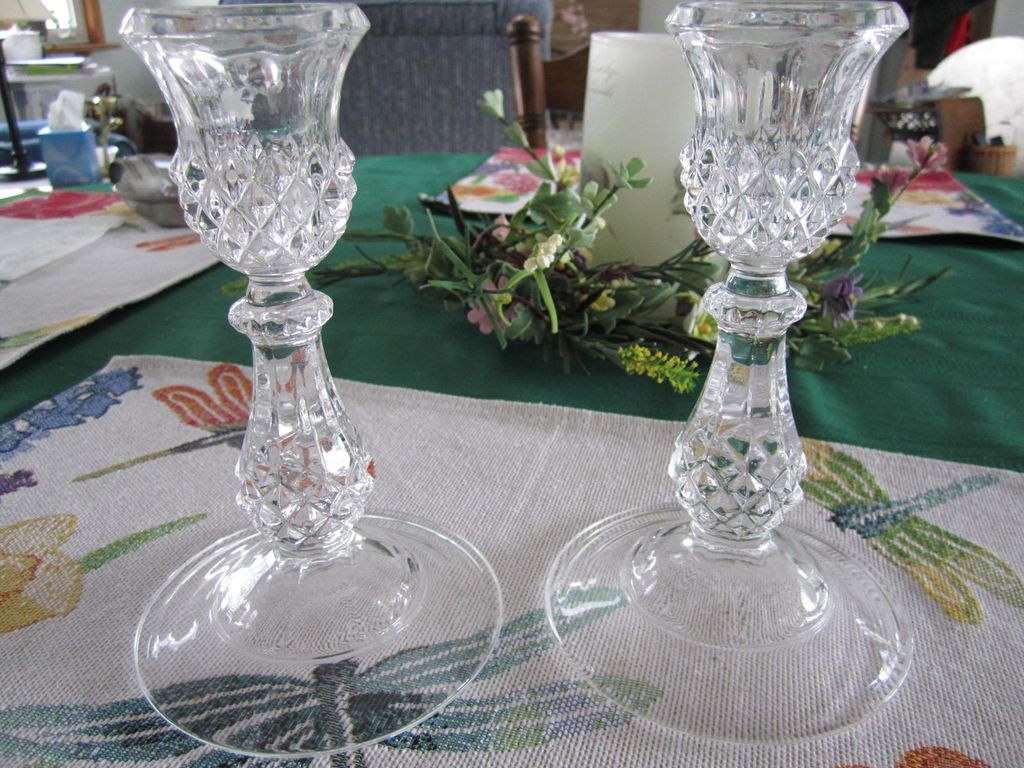CRYSTAL Candle Holders, Elegant L' Champs, Crystal, BEAUTIFUL CRYSTAL Candle Holders, Elegant L' Champs, Crystal, BEAUTIFUL