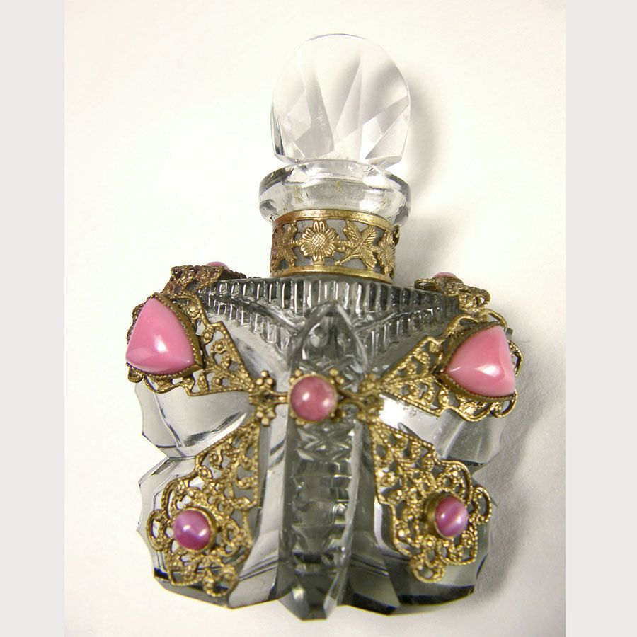 Czech Jeweled Butterfly Perfume Bottle Czech Jeweled Butterfly Perfume Bottle
