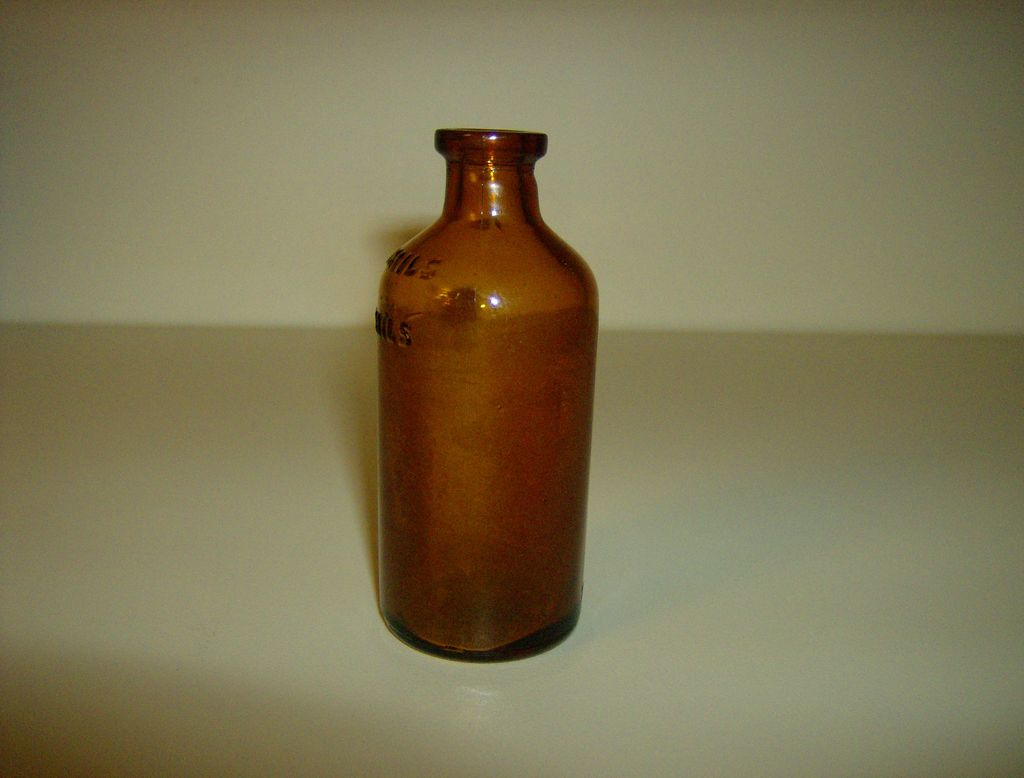 Brown Glass Medicine Bottle Franklin Products from marysmenagerie on