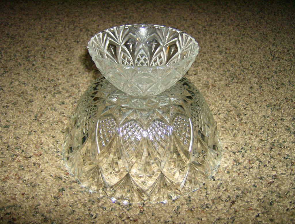 Cut Glass Pedestal Bowl Pineapple & Stars - France Cut Glass Pedestal Bowl Pineapple & Stars - France