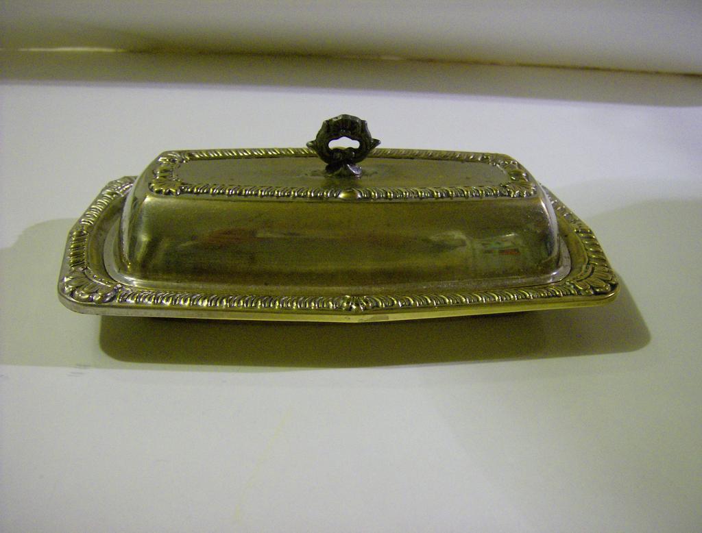 Laben Silver Plate Butter Dish with Glass Insert Laben Silver Plate Butter Dish with Glass Insert