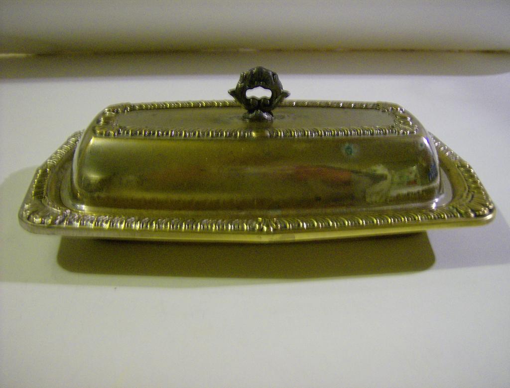 Laben Silver Plate Butter Dish with Glass Insert Laben Silver Plate Butter Dish with Glass Insert