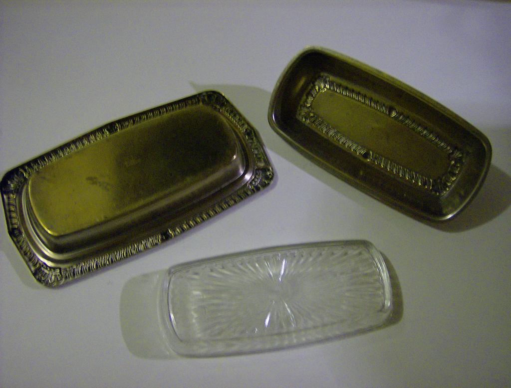 Laben Silver Plate Butter Dish with Glass Insert Laben Silver Plate Butter Dish with Glass Insert