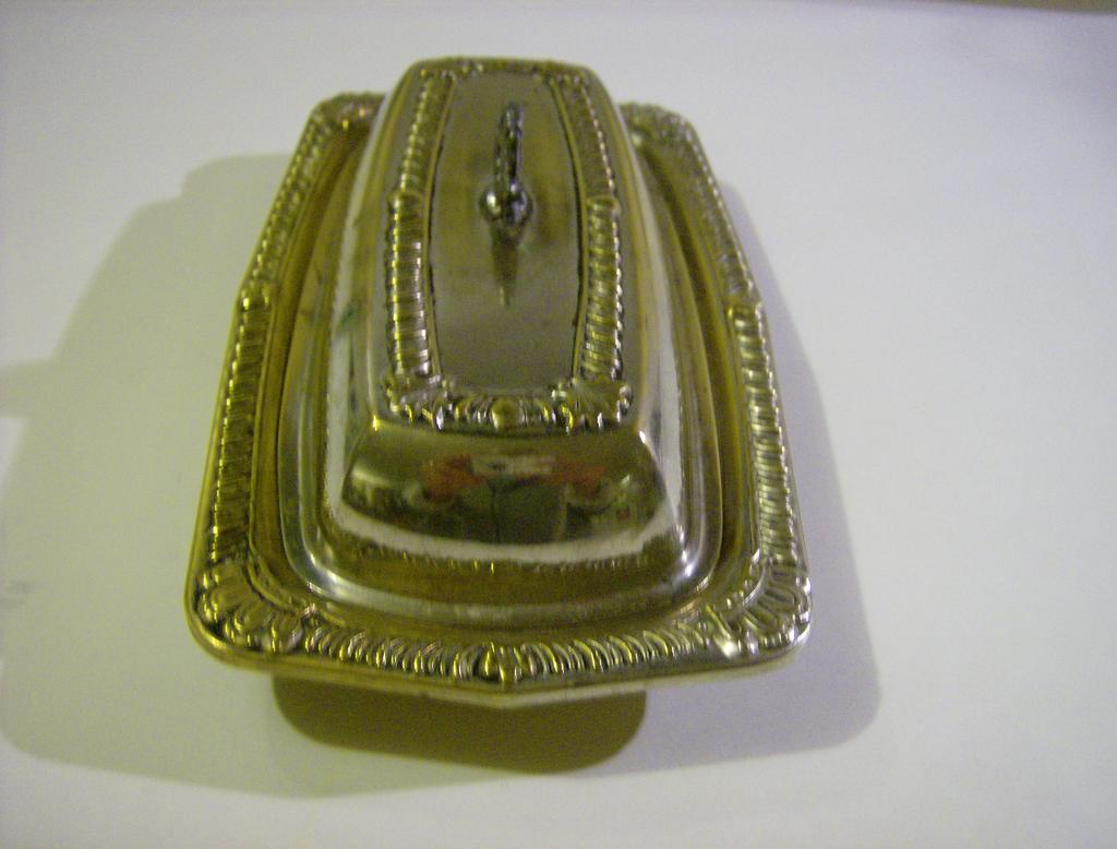 Laben Silver Plate Butter Dish with Glass Insert Laben Silver Plate Butter Dish with Glass Insert
