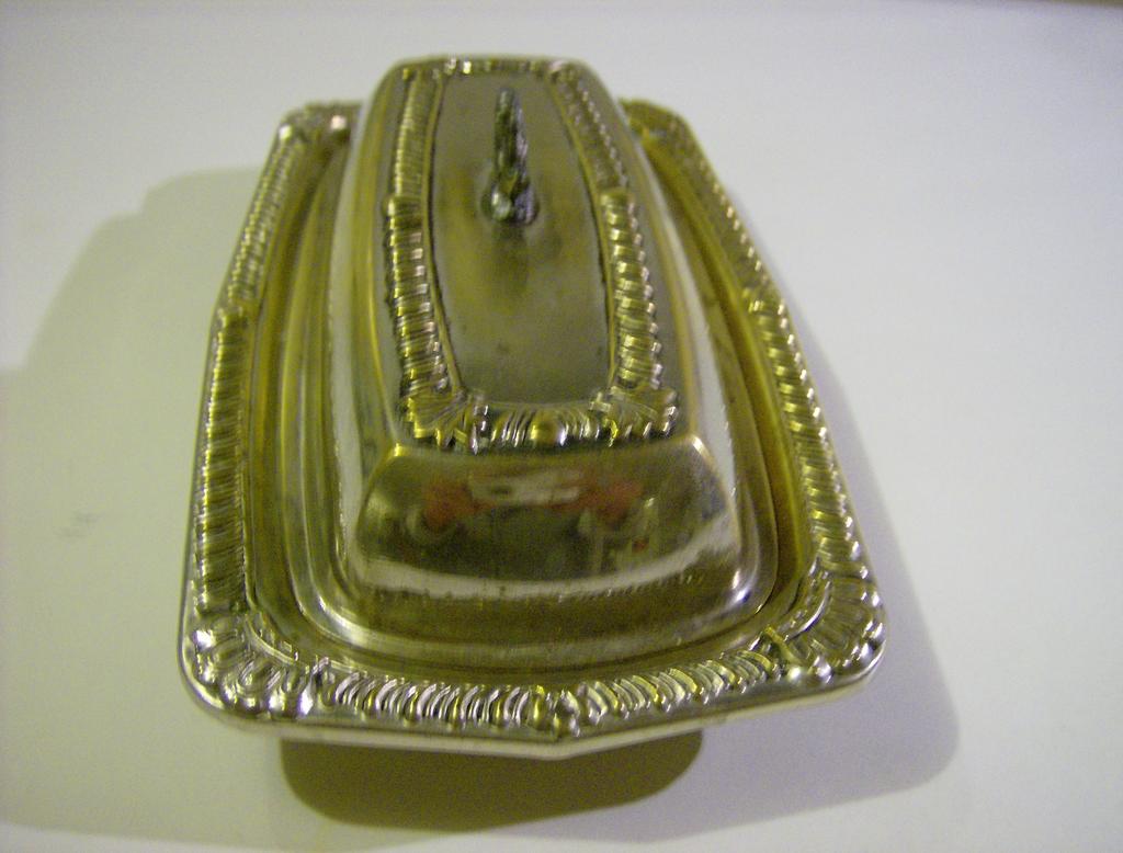 Laben Silver Plate Butter Dish with Glass Insert Laben Silver Plate Butter Dish with Glass Insert