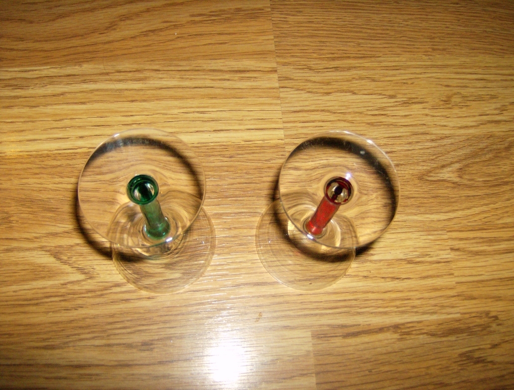 Crystal Martini Glasses with Colored Stems Crystal Martini Glasses with Colored Stems