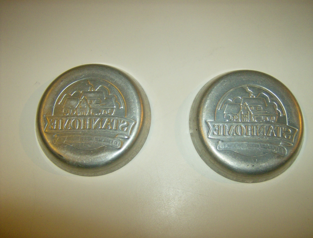 1950's Aluminum Stanhome Coasters Set of 2 1950's Aluminum Stanhome Coasters Set of 2