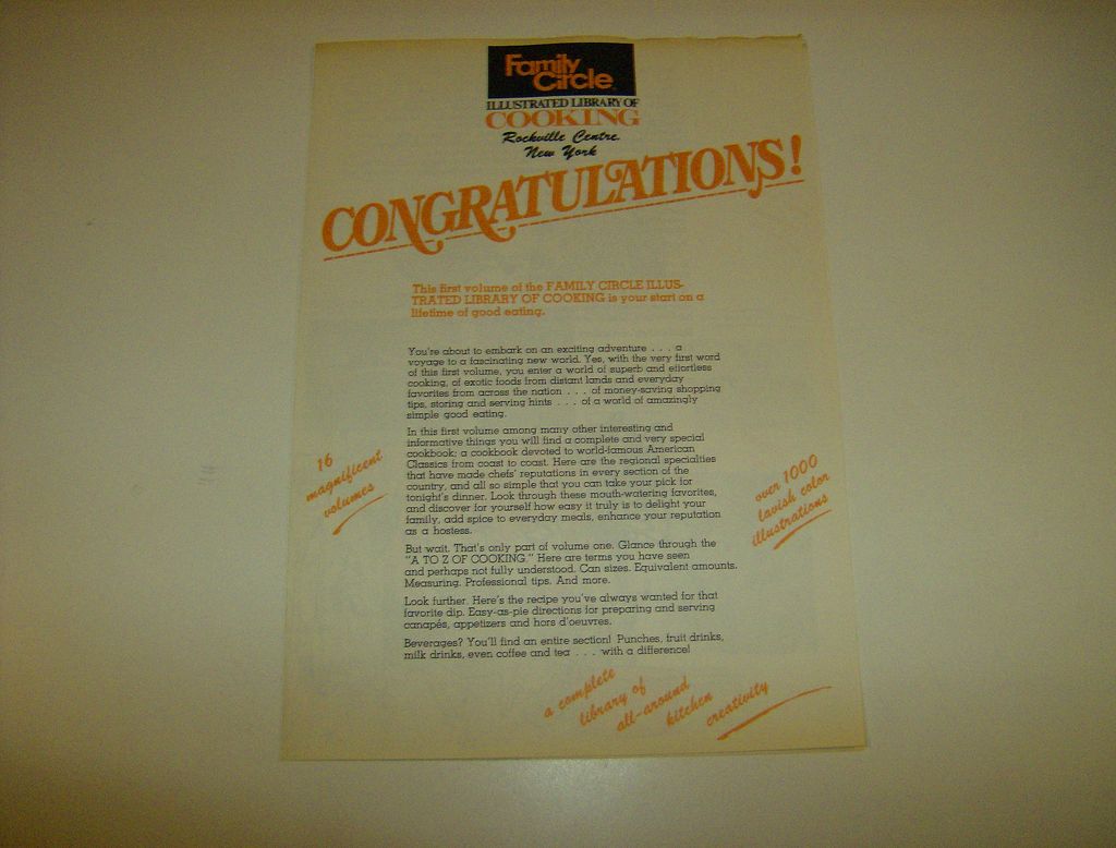 Family Circle Illustrated Library of Cooking Vol. 1 - 1972 Family Circle Illustrated Library of Cooking Vol. 1 - 1972