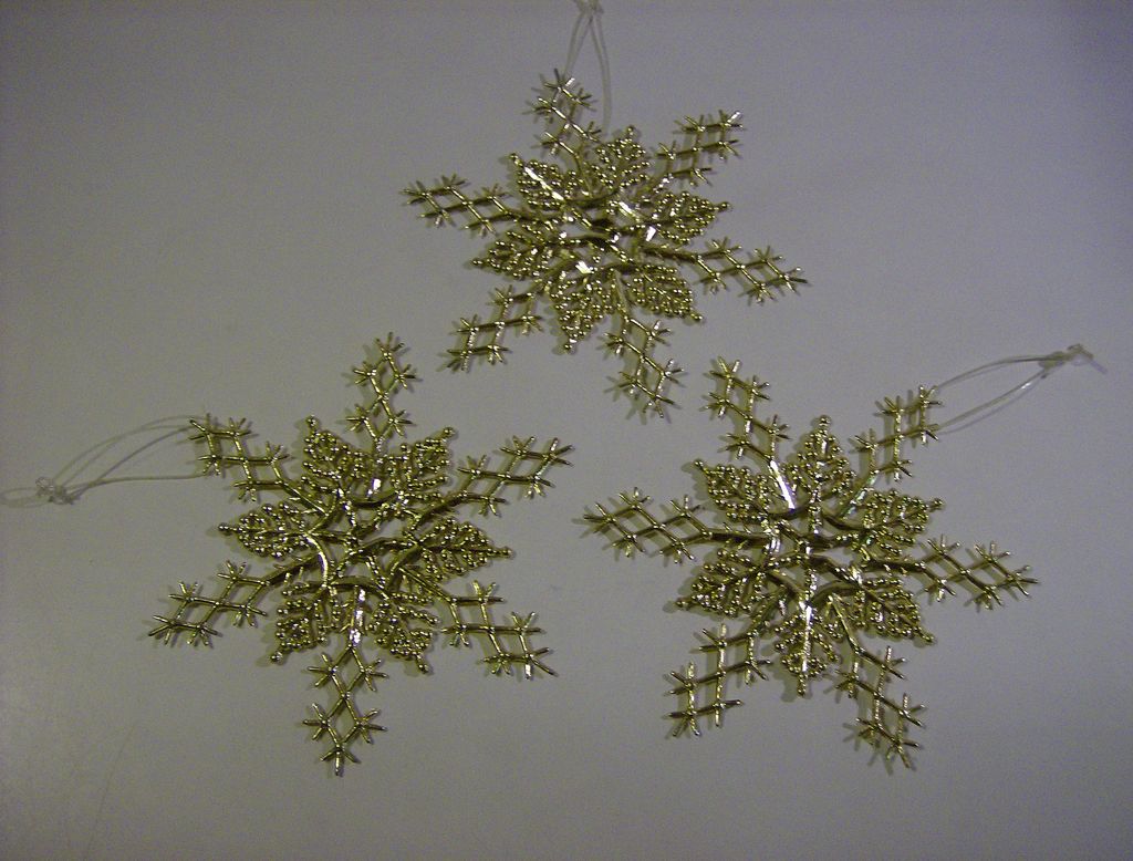 gold plastic snowflake ornaments from marysmenagerie on gold plastic snowflake ornaments from marysmenagerie on