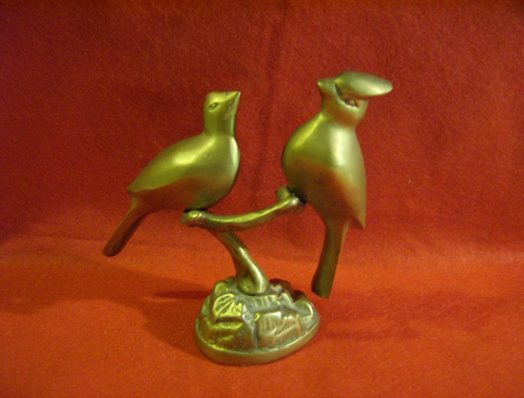 Brass Birds "Cardinals" on Branch Brass Birds "Cardinals" on Branch