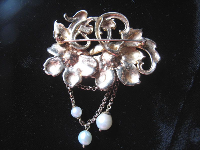 Rare Parenti Sisters 14K Gold Chatelaine Pendant Brooch Rare Parenti Sisters 14K Gold Chatelaine Pendant Brooch
