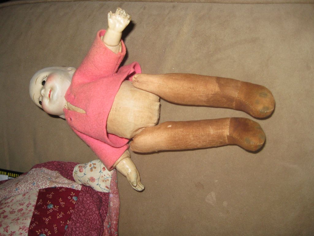 10" Googly 1930s by Madame Hendren Compo Doll in Felt Clothes 10" Googly 1930s by Madame Hendren Compo Doll in Felt Clothes