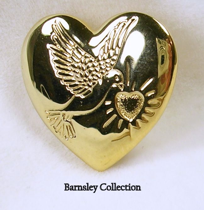 Variety Club Heart Brooch Pin in Gold Tone from maudees on Ruby Lane