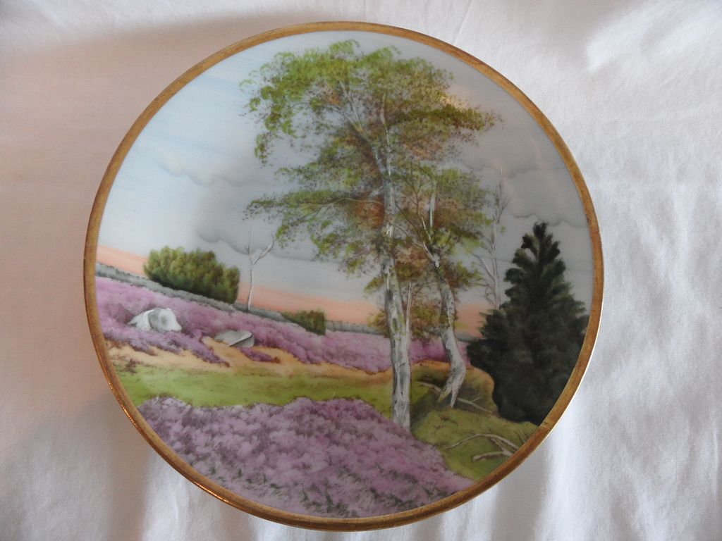 Prussia Royal Rudolstadt Hand Painted Country Scene Plate Prussia Royal Rudolstadt Hand Painted Country Scene Plate