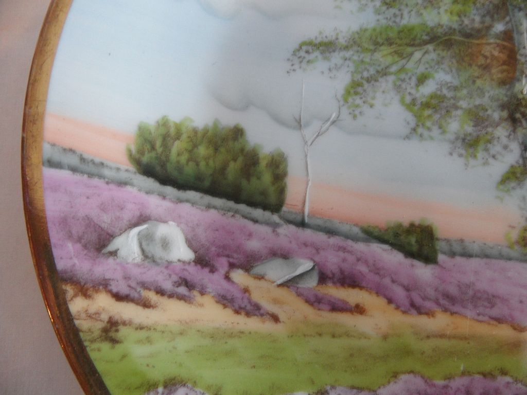 Prussia Royal Rudolstadt Hand Painted Country Scene Plate Prussia Royal Rudolstadt Hand Painted Country Scene Plate