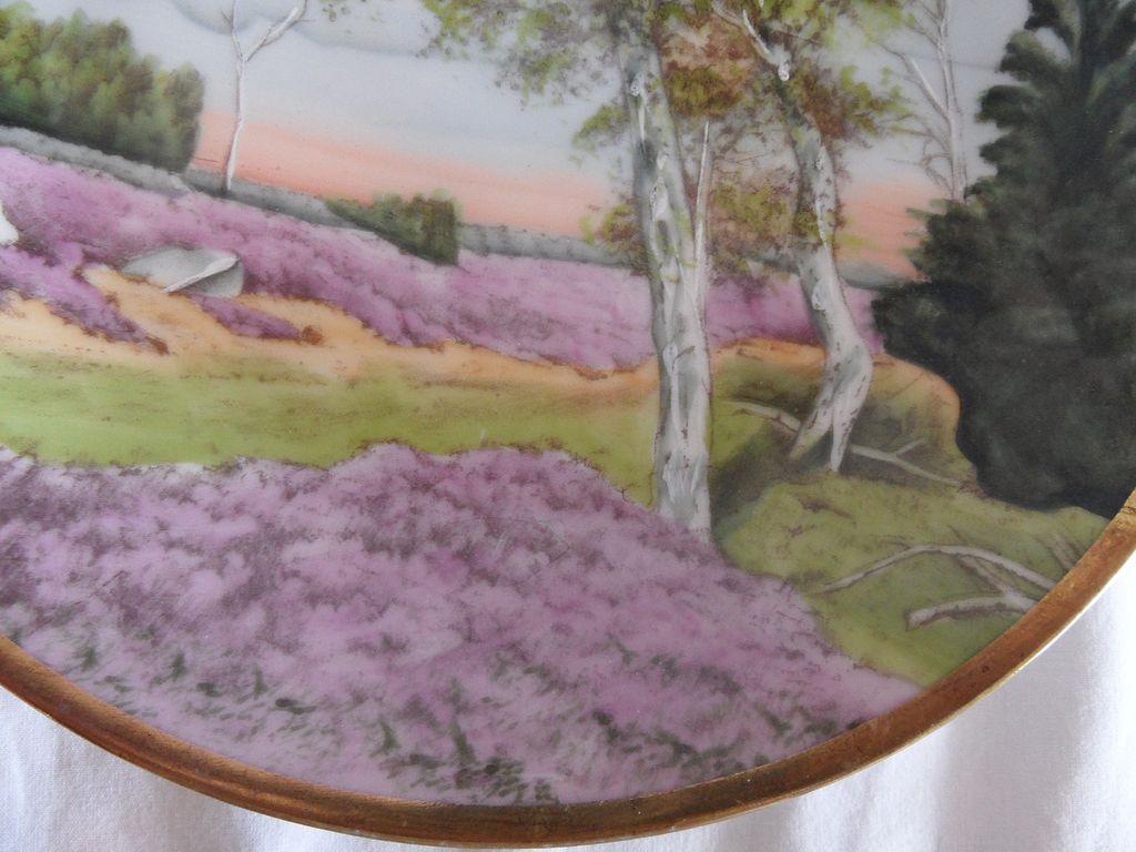 Prussia Royal Rudolstadt Hand Painted Country Scene Plate Prussia Royal Rudolstadt Hand Painted Country Scene Plate