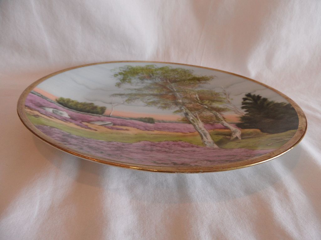 Prussia Royal Rudolstadt Hand Painted Country Scene Plate Prussia Royal Rudolstadt Hand Painted Country Scene Plate
