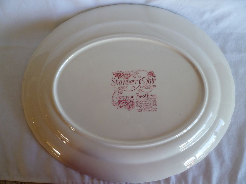 Lovely Johnson Bros. "Strawberry Fair" 12" Oval Platter Lovely Johnson Bros. "Strawberry Fair" 12" Oval Platter
