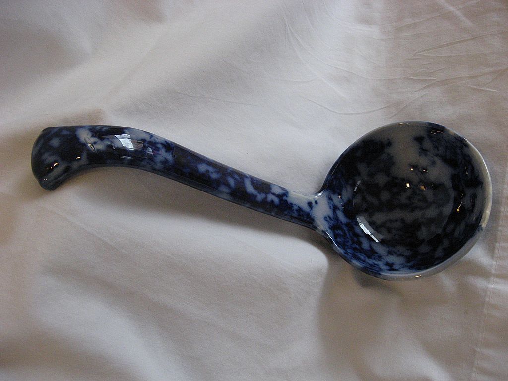 SALE: Flow Blue RARE 12" Soup Ladle, Covered In Flowers SALE: Flow Blue RARE 12" Soup Ladle, Covered In Flowers