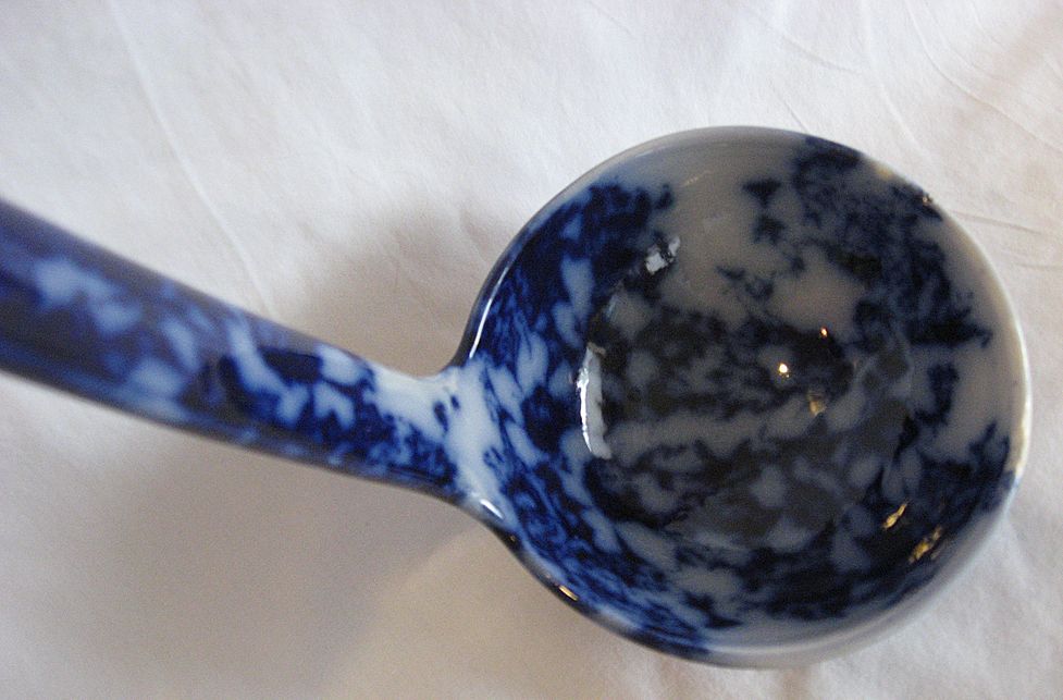 SALE: Flow Blue RARE 12" Soup Ladle, Covered In Flowers SALE: Flow Blue RARE 12" Soup Ladle, Covered In Flowers