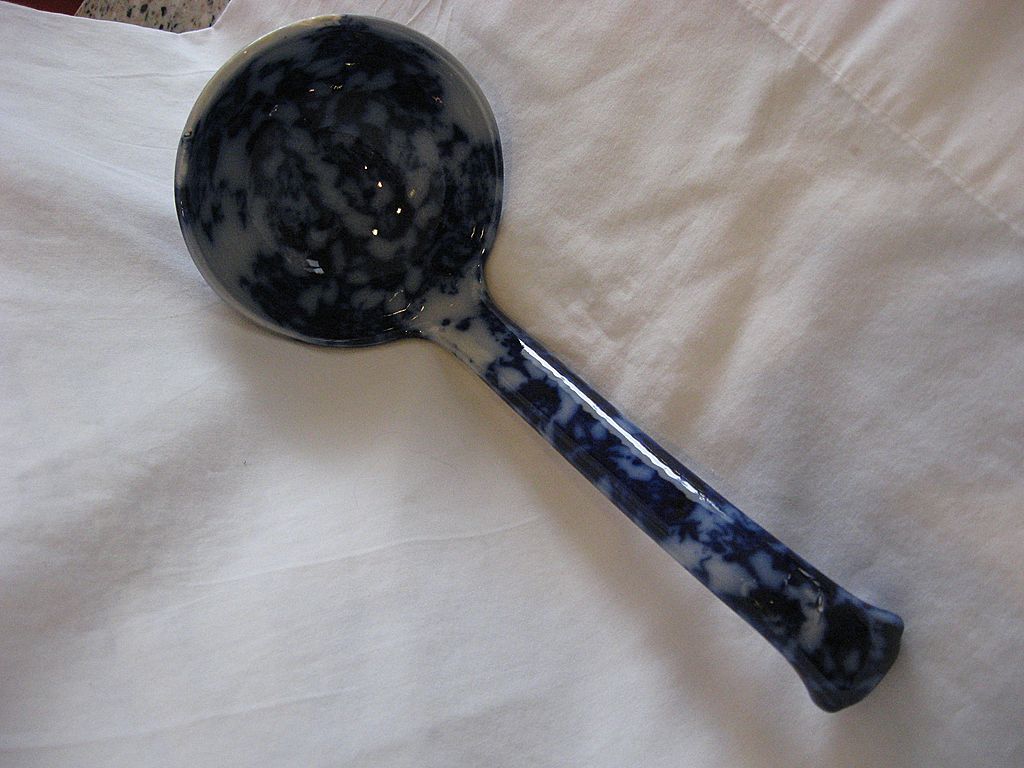 SALE: Flow Blue RARE 12" Soup Ladle, Covered In Flowers SALE: Flow Blue RARE 12" Soup Ladle, Covered In Flowers