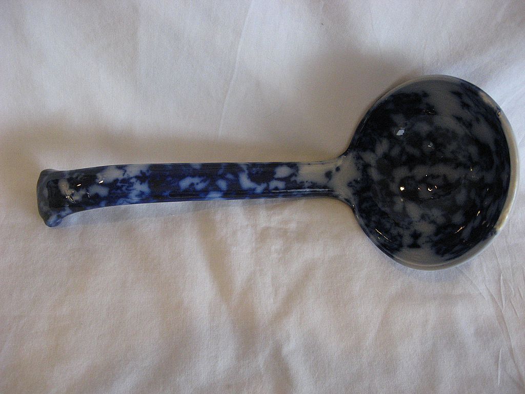 SALE: Flow Blue RARE 12" Soup Ladle, Covered In Flowers SALE: Flow Blue RARE 12" Soup Ladle, Covered In Flowers
