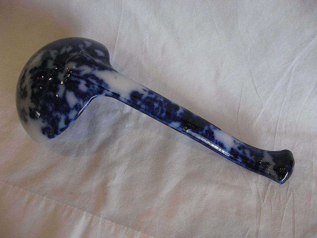 SALE: Flow Blue RARE 12" Soup Ladle, Covered In Flowers SALE: Flow Blue RARE 12" Soup Ladle, Covered In Flowers