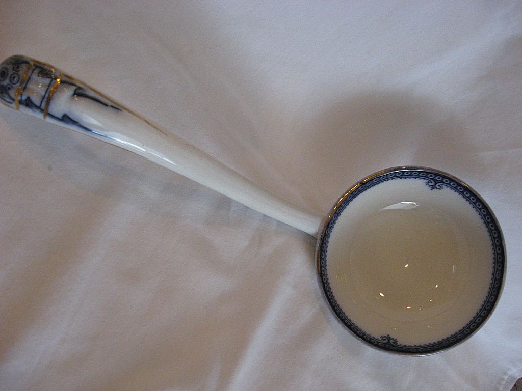 Flow Blue Soup Ladle "Hamilton" By Burgess & Leigh Flow Blue Soup Ladle "Hamilton" By Burgess & Leigh