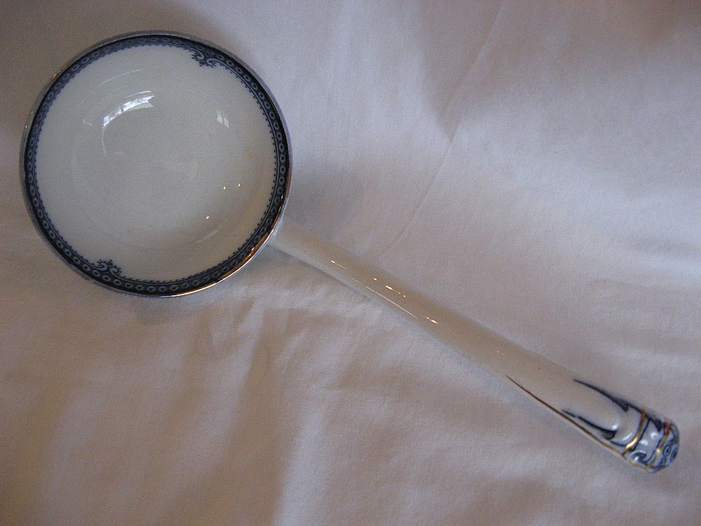 Flow Blue Soup Ladle "Hamilton" By Burgess & Leigh Flow Blue Soup Ladle "Hamilton" By Burgess & Leigh
