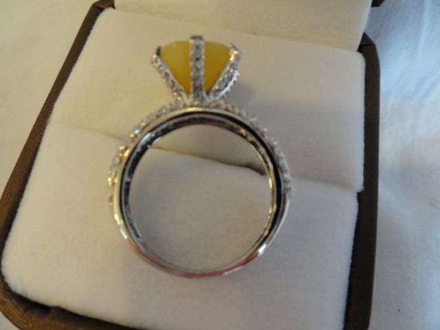 Luscious Yellow Opal & White Sapphire Gemstone Ring Luscious Yellow Opal & White Sapphire Gemstone Ring