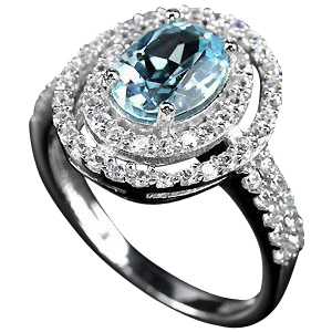 Bling Bling, Ring, Pretty Blue Topaz & White Sapphires. Bling Bling, Ring, Pretty Blue Topaz & White Sapphires.