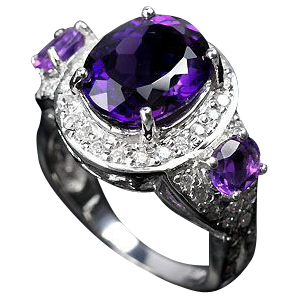 SALE: Majestic Purple Amethyst Gemstone & White Sapphires SALE: Majestic Purple Amethyst Gemstone & White Sapphires