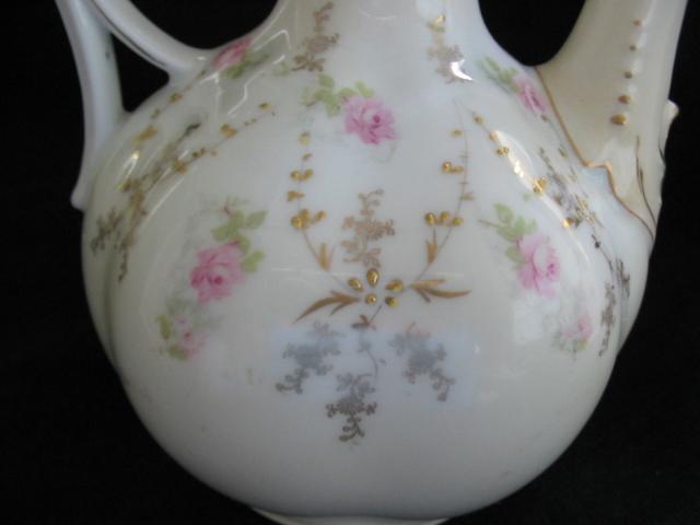 RS Prussia Rare Chocolate Pot, Hand Painted Roses & Gold RS Prussia Rare Chocolate Pot, Hand Painted Roses & Gold