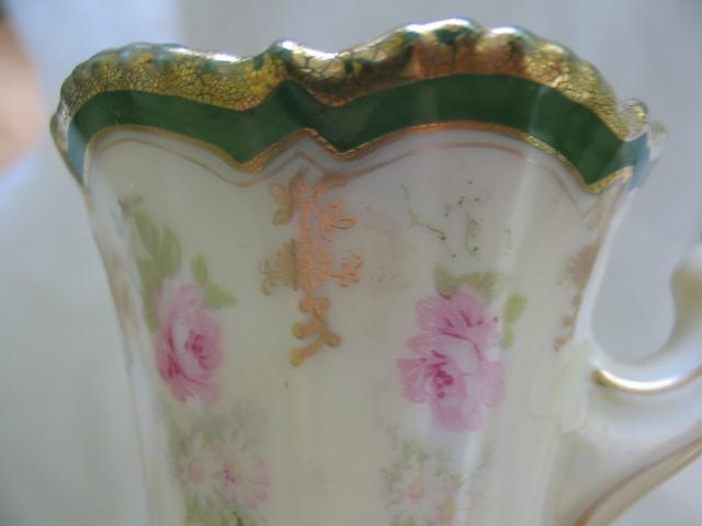 RS Prussia Rare Chocolate Pot, Hand Painted Roses & Gold RS Prussia Rare Chocolate Pot, Hand Painted Roses & Gold