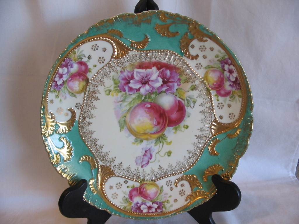 R S Prussia Related Stunning Charger, Lots of Gold, Florals & Fruit, R S Prussia Related Stunning Charger, Lots of Gold, Florals & Fruit,