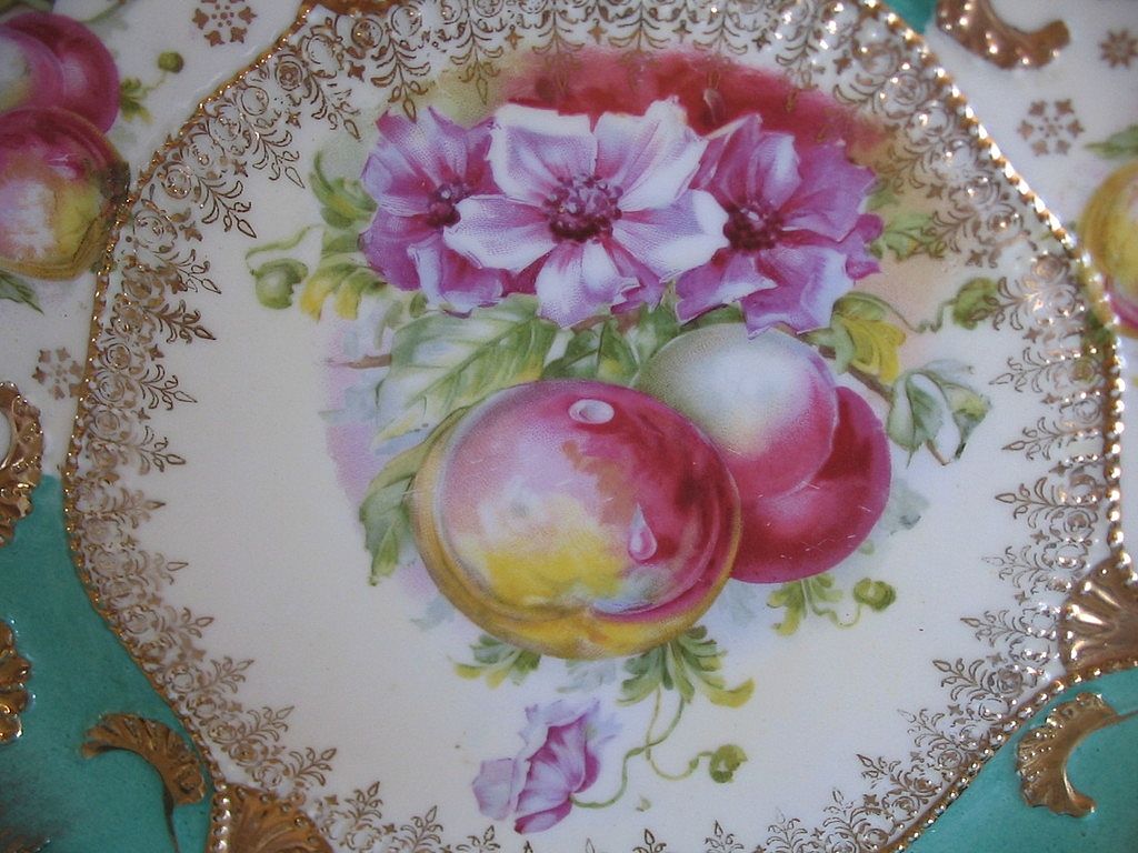 R S Prussia Related Stunning Charger, Lots of Gold, Florals & Fruit, R S Prussia Related Stunning Charger, Lots of Gold, Florals & Fruit,
