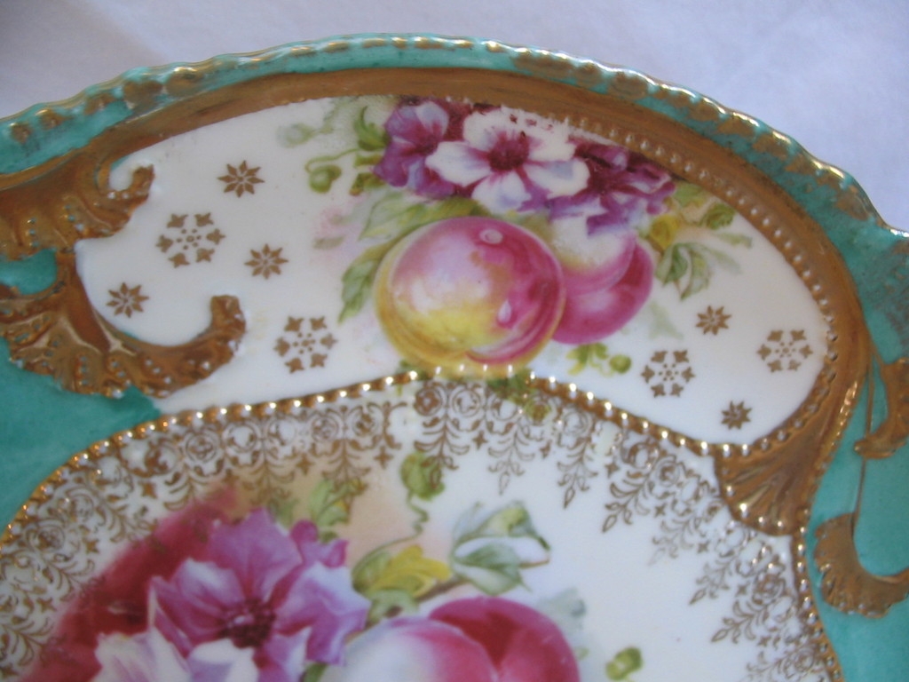 R S Prussia Related Stunning Charger, Lots of Gold, Florals & Fruit, R S Prussia Related Stunning Charger, Lots of Gold, Florals & Fruit,
