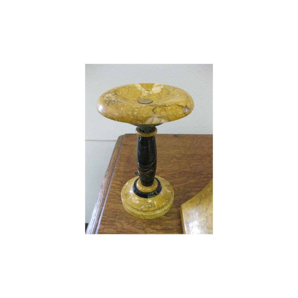 Japy French Art Deco 3-piece marble mantel set Japy French Art Deco 3-piece marble mantel set