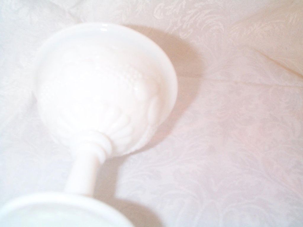 Two Della Robbia Low Sherberts in Milk Glass - 1930 Two Della Robbia Low Sherberts in Milk Glass - 1930