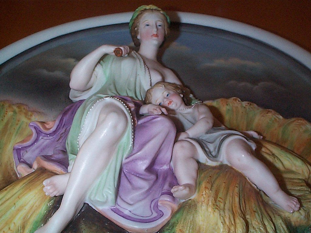 Rare Volkstedt Hi Relief Porcelain Bisque Figural Plaque - C 1895 Please see T289 and T249 Rare Volkstedt Hi Relief Porcelain Bisque Figural Plaque - C 1895 Please see T289 and T249