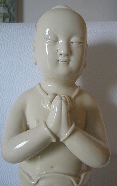 Dehua Porcelain of Shan Tsai - Disciple of Guanyin - 10 l/2 " High Dehua Porcelain of Shan Tsai - Disciple of Guanyin - 10 l/2 " High