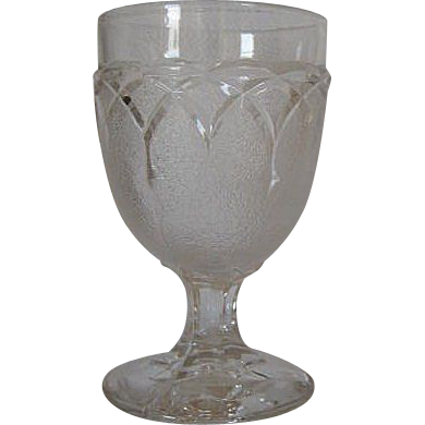 7 EAPG Wine Glasses in the Loop and Dart Pattern - Antiques 7 EAPG Wine Glasses in the Loop and Dart Pattern - Antiques
