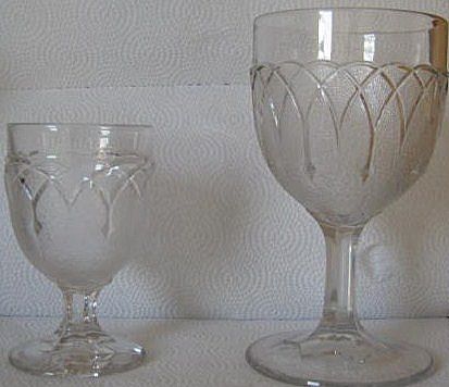 7 EAPG Wine Glasses in the Loop and Dart Pattern - Antiques 7 EAPG Wine Glasses in the Loop and Dart Pattern - Antiques