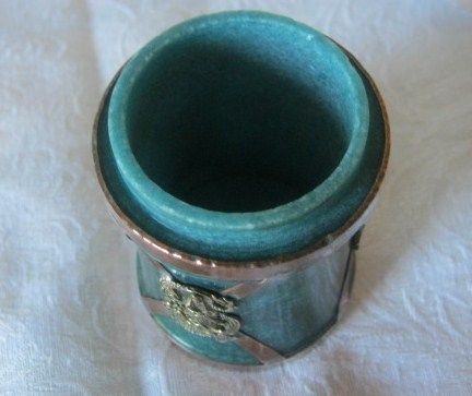 Signed Small Hardstone Covered Box With Guan Yin Signed Small Hardstone Covered Box With Guan Yin