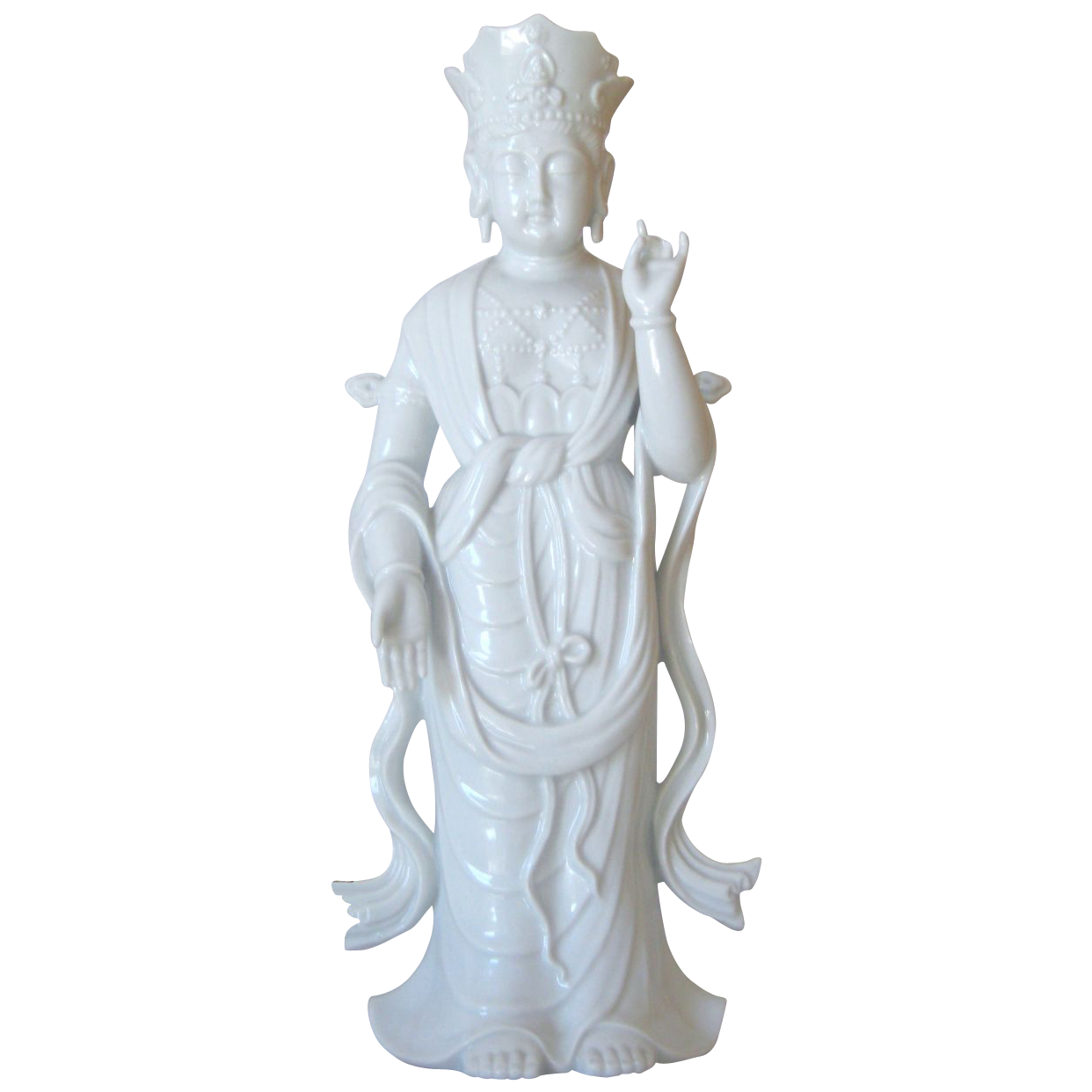 Kannon Maria Guan Yin - With Crown on Head - Blanc de chine Kannon Maria Guan Yin - With Crown on Head - Blanc de chine