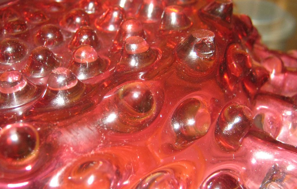 Rare Hobbs Brockunier Dew Drop Cranberry Glass Plate/Bride Bowl Rare Hobbs Brockunier Dew Drop Cranberry Glass Plate/Bride Bowl