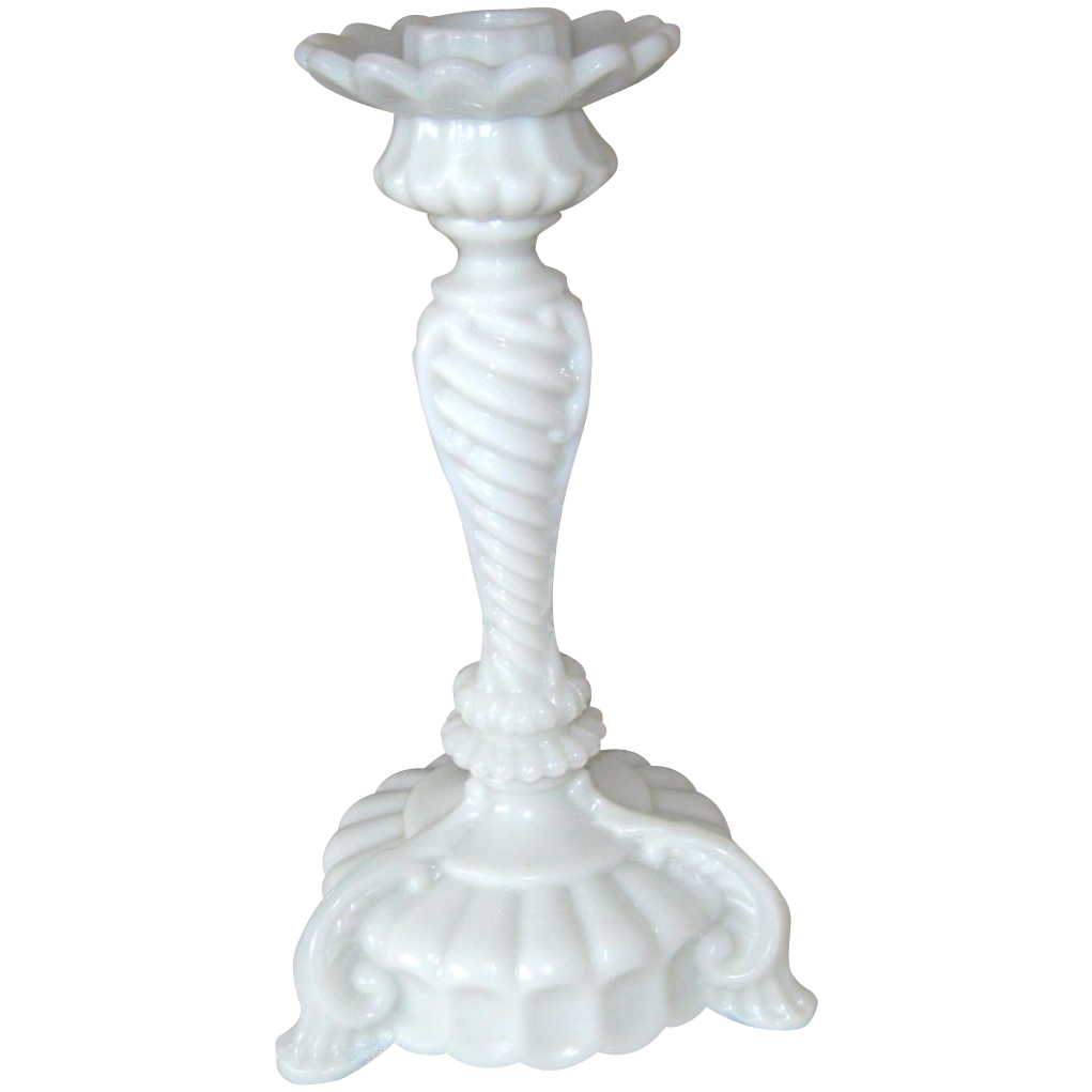 Portieux Richlieu Candlestick in White Opaque Opaline Portieux Richlieu Candlestick in White Opaque Opaline