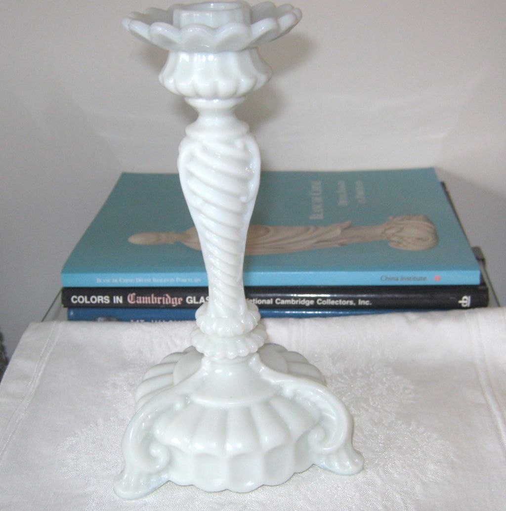 Portieux Richlieu Candlestick in White Opaque Opaline Portieux Richlieu Candlestick in White Opaque Opaline