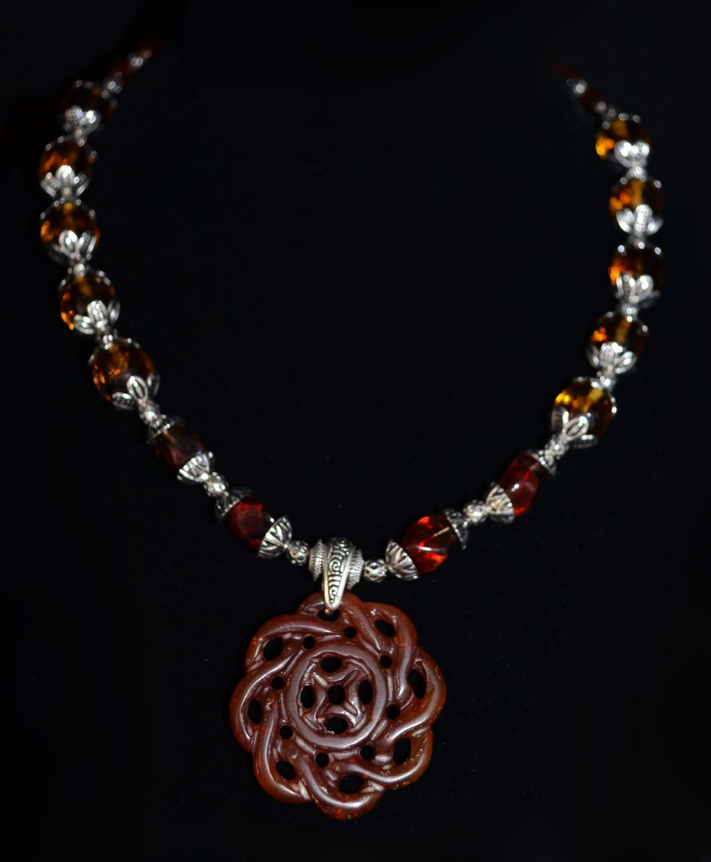 Illuminating Carnelian Lampwork Pendant Necklace Illuminating Carnelian Lampwork Pendant Necklace